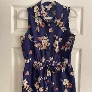 LOFT tank shirt dress with tie at waist